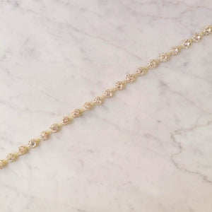 CPI224 CINTO PLATA IVORY FLORECITAS CADENA